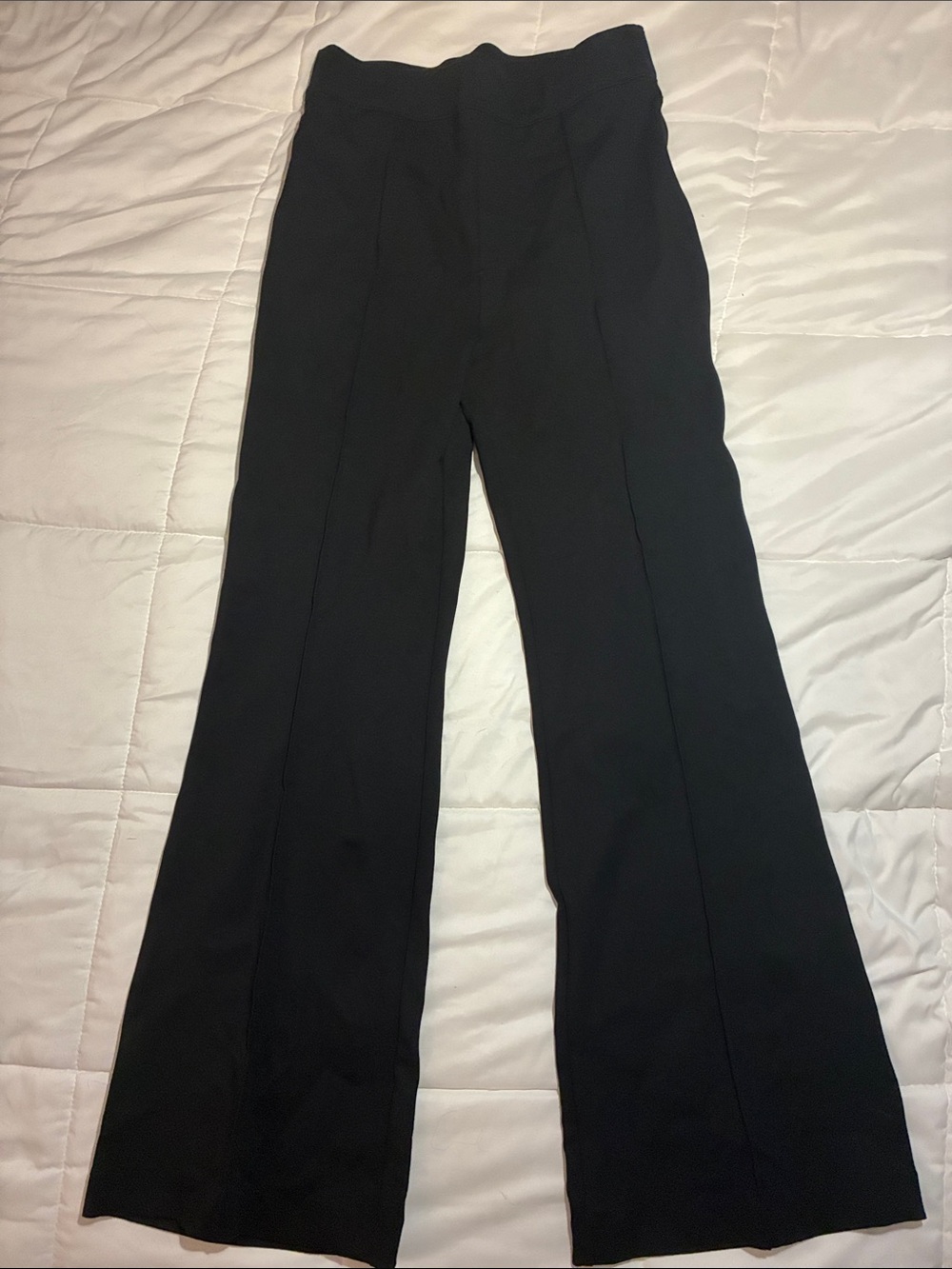 SPANX Supersmooth Perfect Fit Pinte Black Flare Pants Womens Size Large